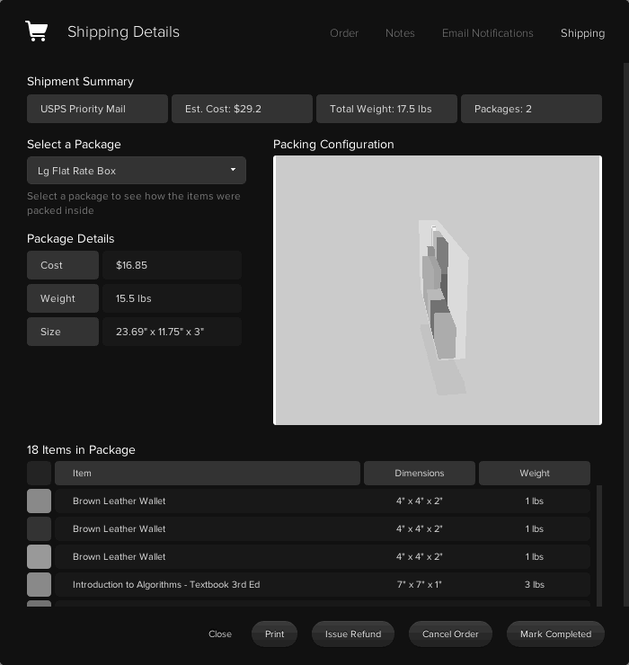 Squarespace e-commerce usps