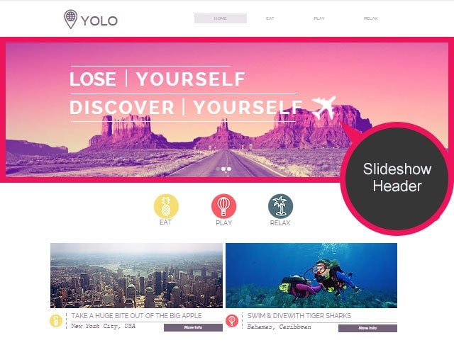 Website template Design - Header Slideshow