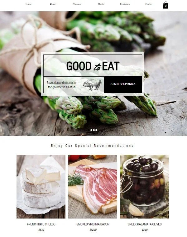 Website template design - fixed menu