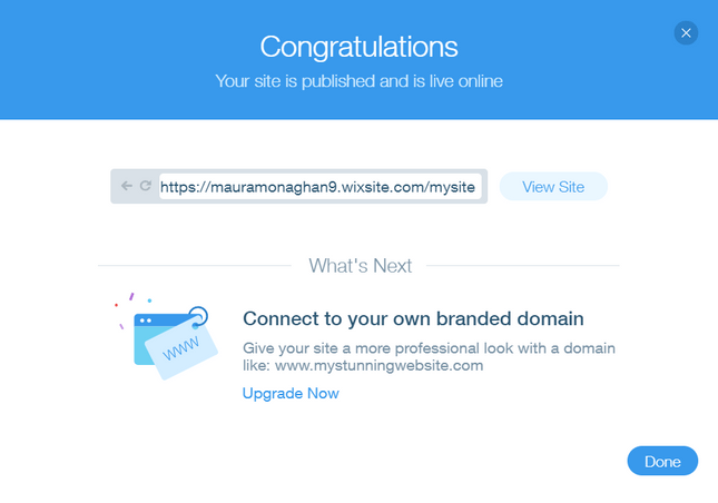 wix free plan domain format