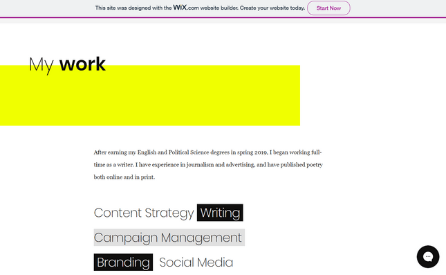 wix site ads example