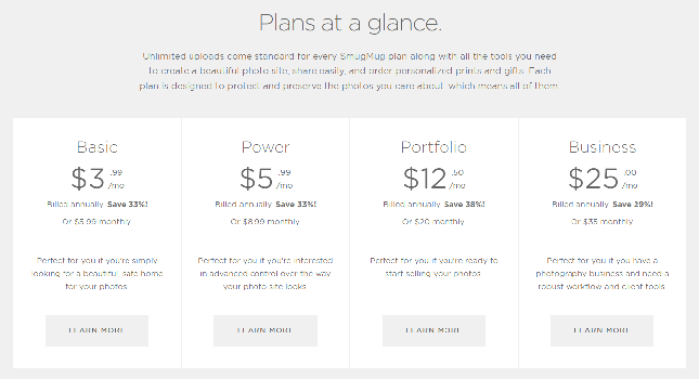 smugmug price plans