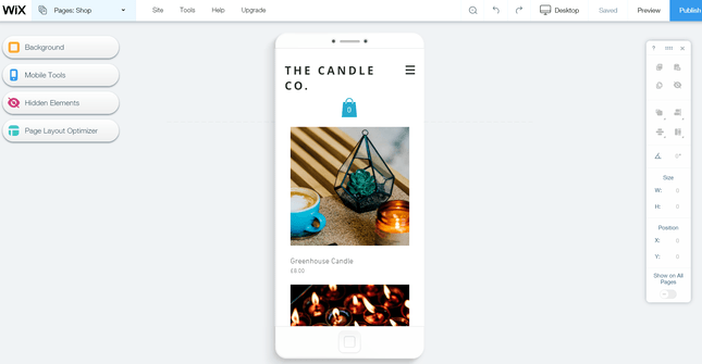 wix mobile online boutique