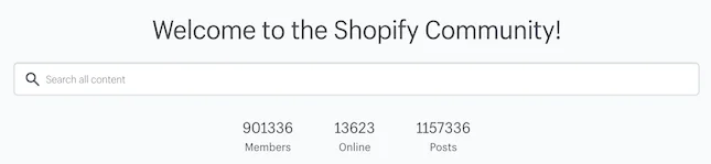 Shopify Community search bar