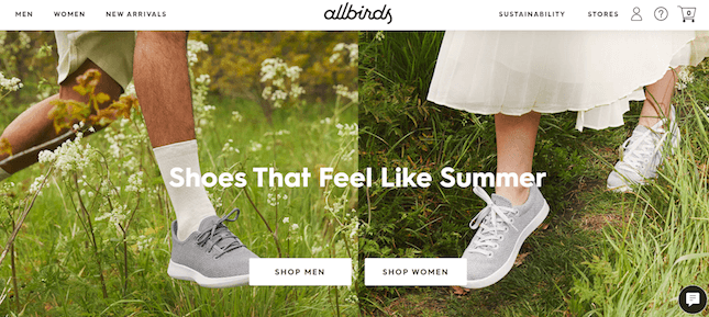 Allbirds 1 A screenshot from Allbirds' Shopify store