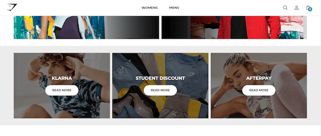 Gymshark 3 Gymshark's store's multiple payment methods