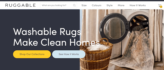 Ruggable 1 Ruggable's online store's homepage