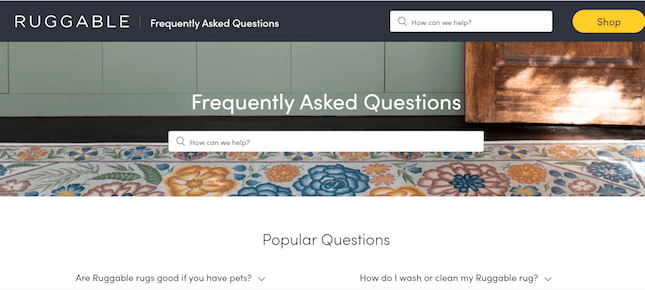 Ruggable 4 Ruggable's FAQ page
