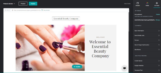 Editing a GoDaddy website
