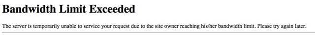 bandwidth limit exceeded wbe