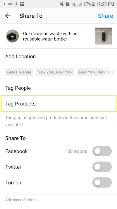 Tagging Products on Instagram