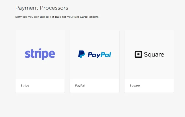 big cartel payment providers