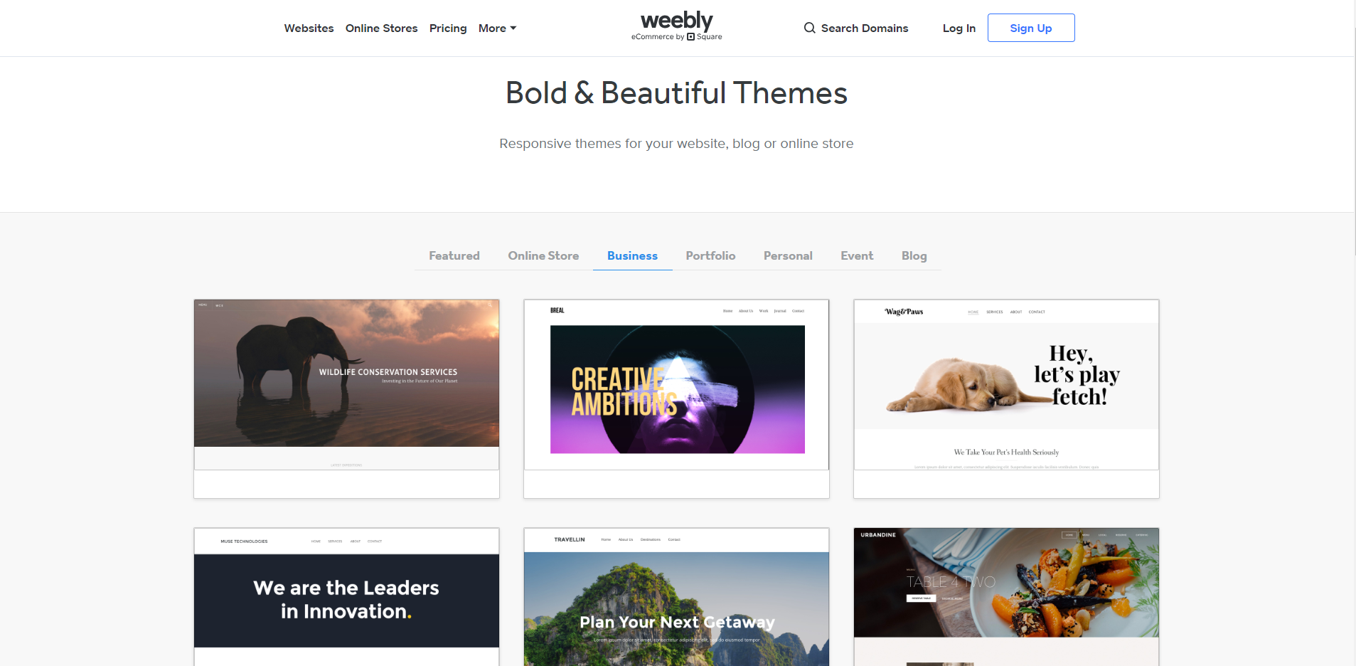 Weebly business themes