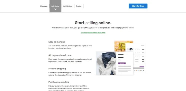 GoDaddy small business templates