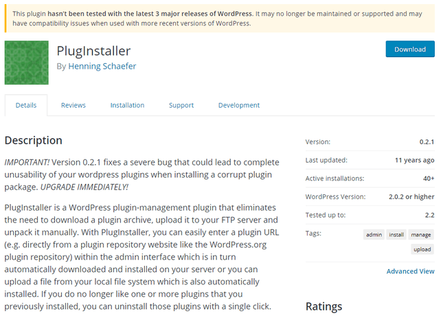 wordpress outdated plugin
