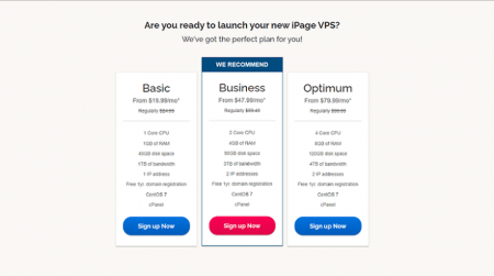 ipage vps hosting plans start at $19.99 /month