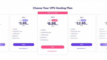 hostinger vps hosting plans start at just $3.95 /month