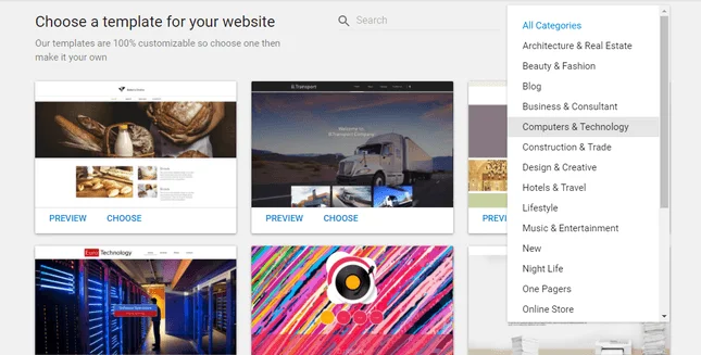 sitebuilder templates