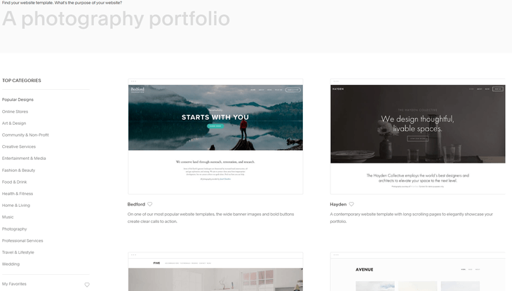 squarespace design templates