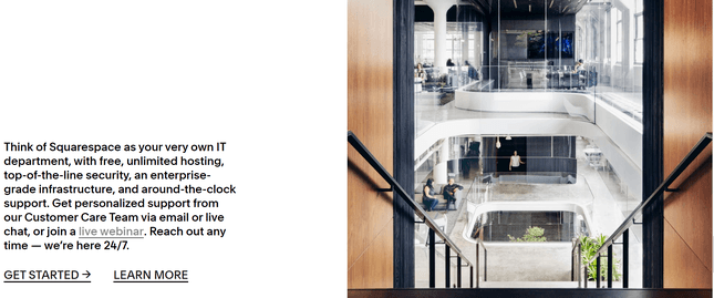 squarespace built in security