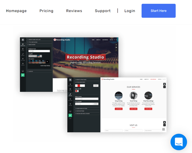 site123 homepage