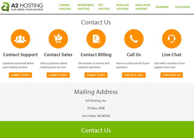 a2 hosting cpanel provider customer service