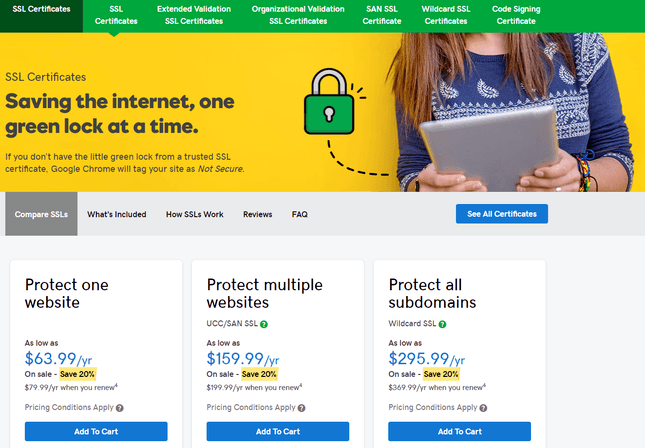 godaddy ssl purchase