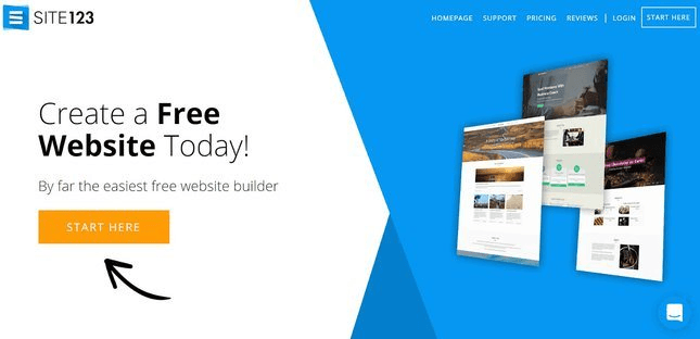site123 homepage
