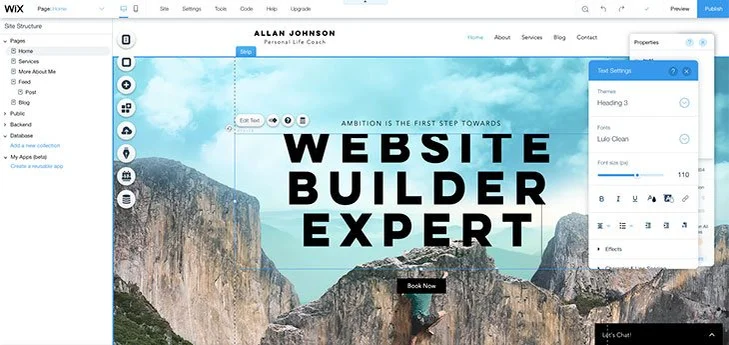wix review editor text editing example
