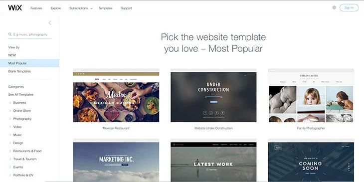 wix review templates