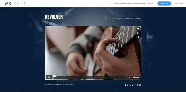 Wix's 'Band Site' template