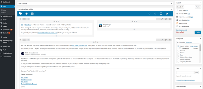 WordPress editor