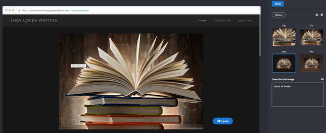 godaddy how to add alt text