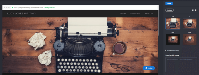 godaddy how to edit images