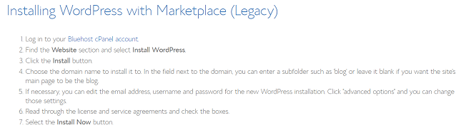 How to manually install WordPress with Bluehost