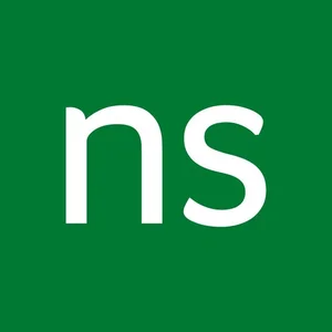 Network Solutions logo, a green background with the letters N and S in white