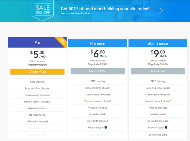 sitebuilder photography builder prices