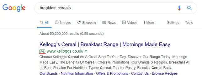 search engine marketing example