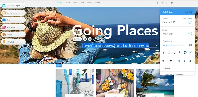 wix template editor