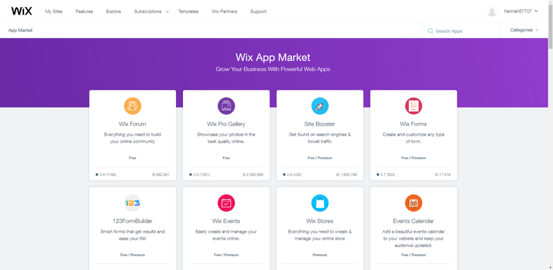 Wix app market