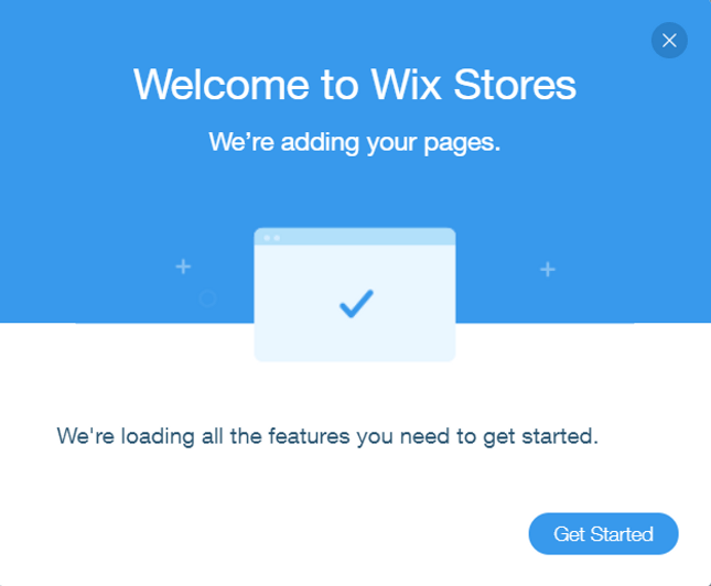 wix stores welcome page