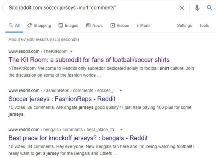 searching reddit for posts mentioning soccer jerseys