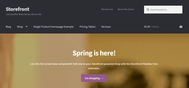 woocommerce storefront theme demo