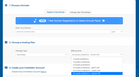 hostgator pan term length