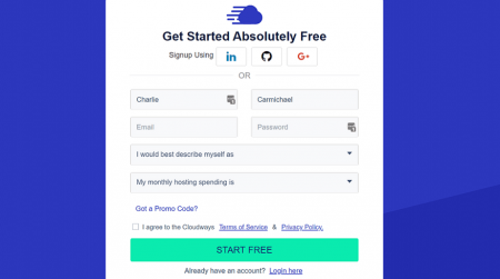 cloudways signup process