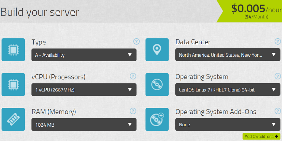 kamatera cloud server builder