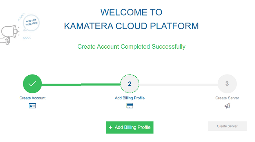 kamatera sign-up process