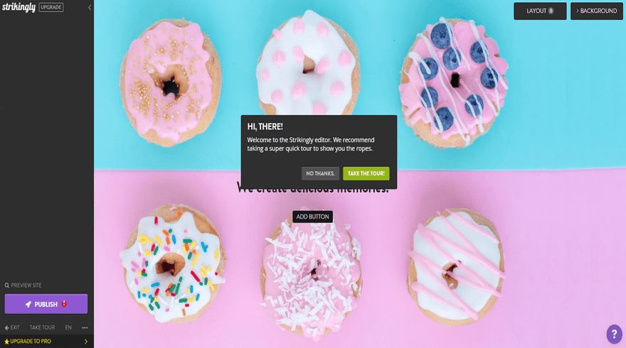 strikingly free website editor