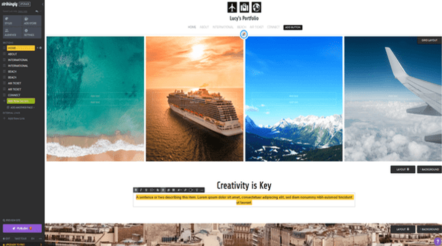 strikingly editor
