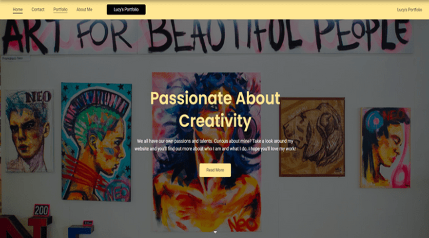 a portfolio website created by jimdo adi